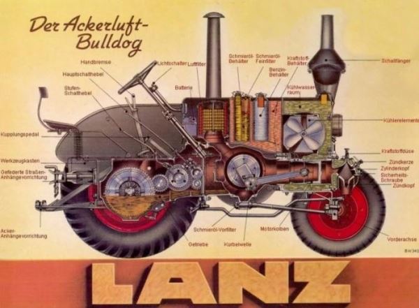 <br />
			Lanz Bulldog – трактор-тягач для буксирования грузов с нефтяным моторо